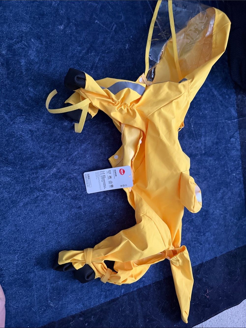 Yellow Dog Raincoat with Hood